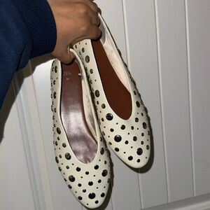 Zara white stud alaia looking flats